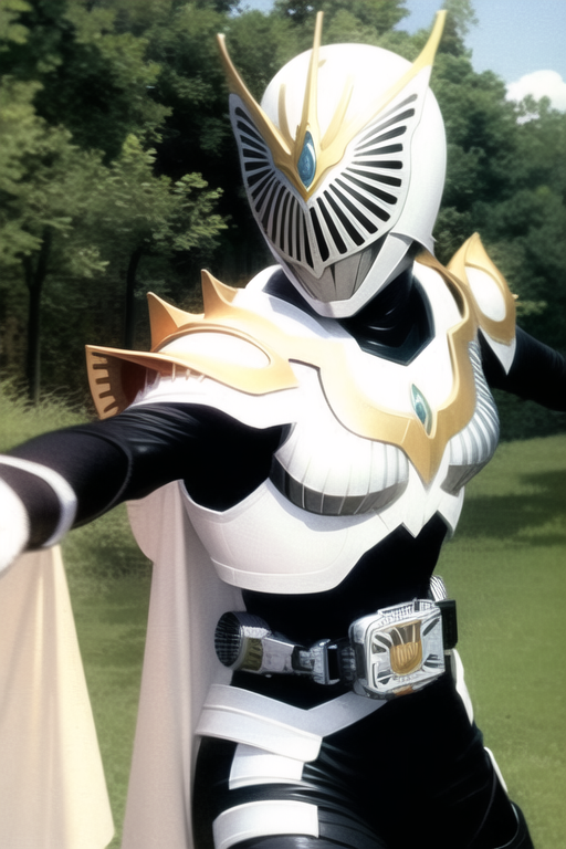 00007-2563166650-Best quality, masterpiece,_1girl, , animal_focus, armor, belt, black pants, butterfly, cape, gloves, helmet, kamen rider, pants,.png